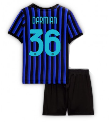 Inter Milan Matteo Darmian #36 Hjemmebanetrøje Børn 2025-26 Kortærmet (+ Korte bukser)